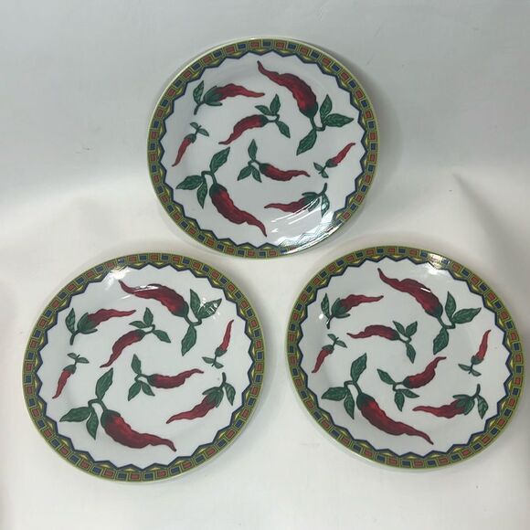 Godfinger & Co Pepper Saucer Salad Dessert Appetizer Plate 7 1/2 In Round Set 3 - Picture 1 of 5